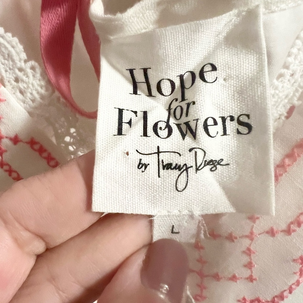 Anthropologie Hope For Flowers by Tracy Reese linen embroidered tank size L - Picture 3 of 6
